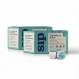 A box of Signature Roast Superfood Coffee Alternative BPA Free Pods with individual coffee pods displayed in front.