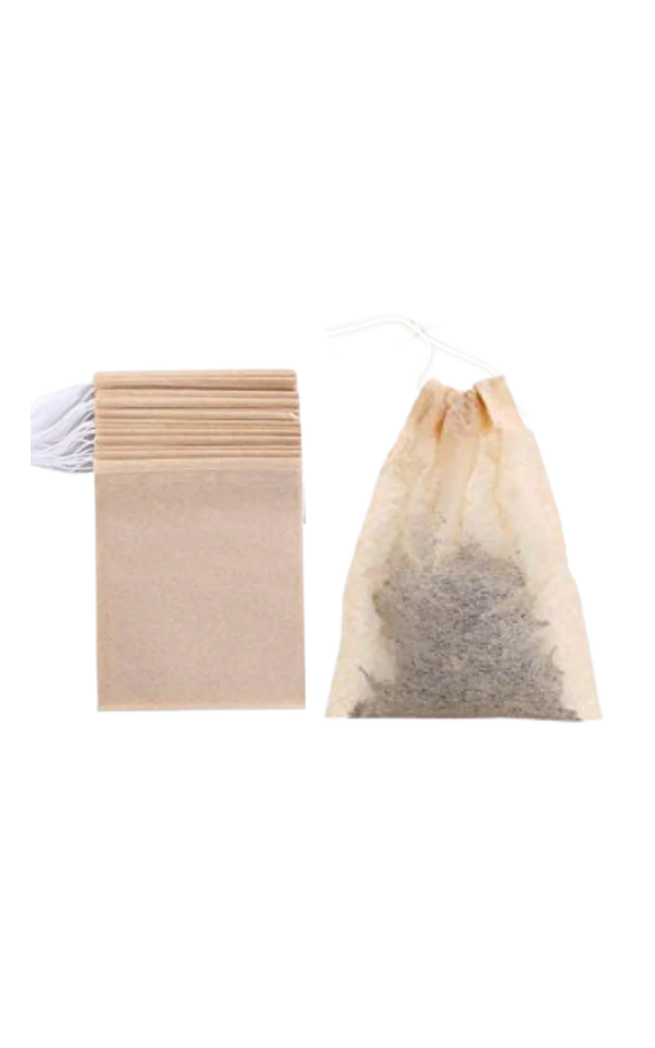 20 Unbleached Tea Filter Bags for Loose Leaf Tea, Biodegradable and Compostable Tea Bags Empty